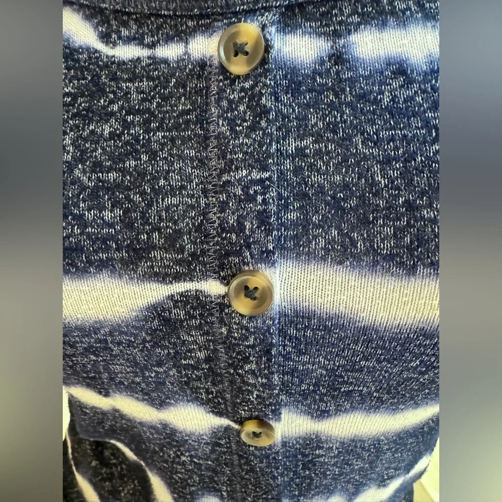 Justice Girls Navy Blue Tie-Dye Button Front Tank Top w/ Tie Hem EUC | Size 8